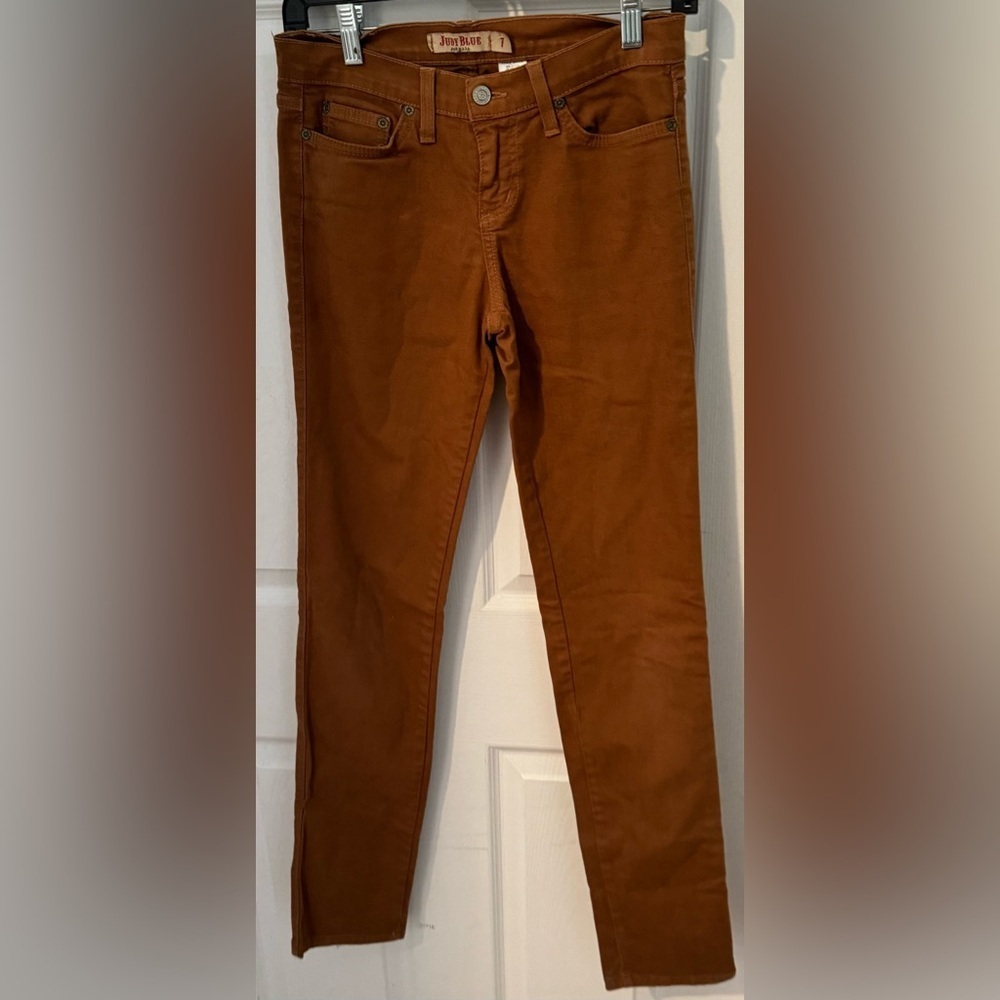 Judy Blue slim jeans denim burnt orange brown stretch Y2K street designer 28